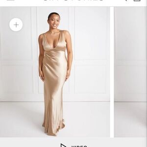 Satin Champagne Bridesmaid Dress